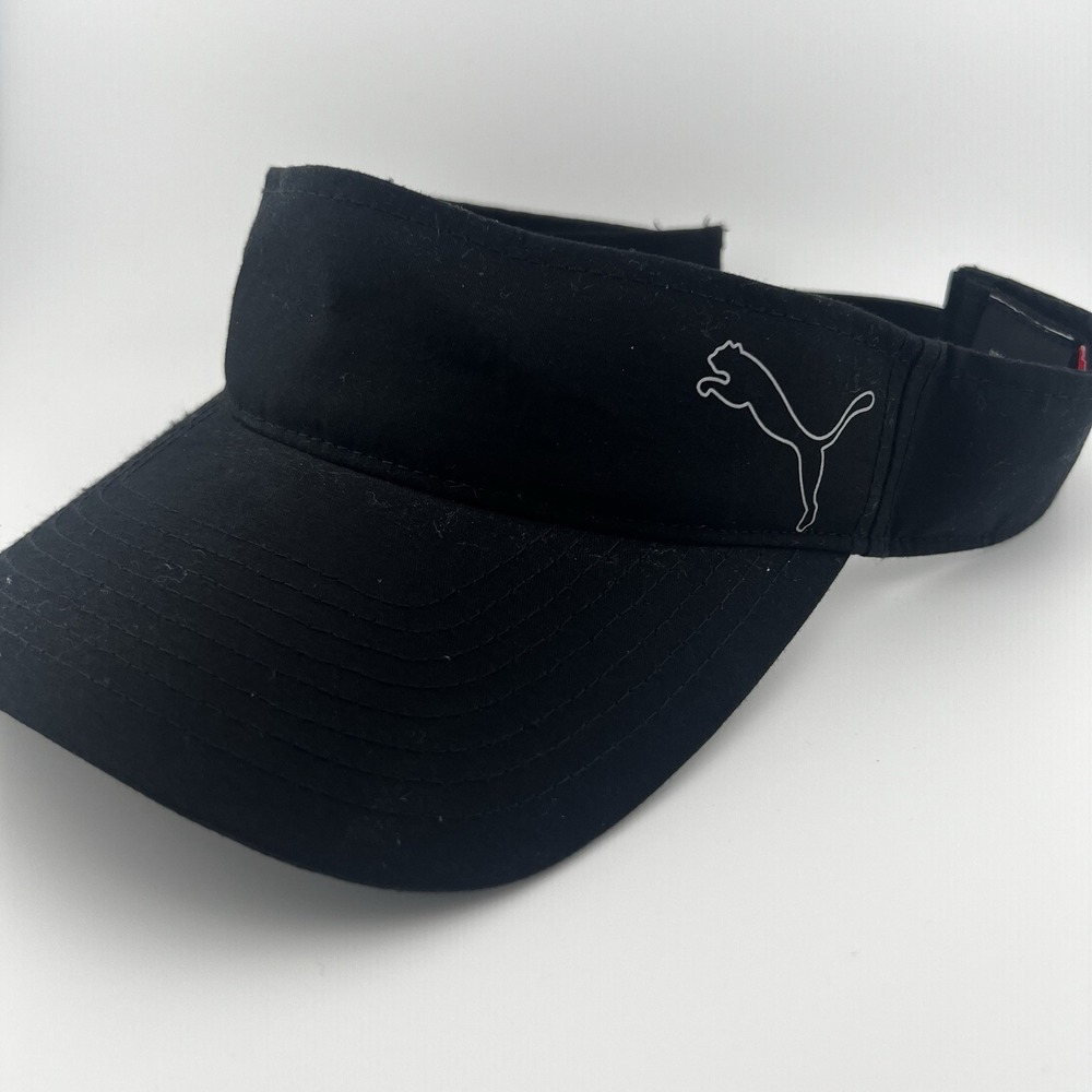Puma Black Golf Visor Adjustable One Size Athletic Sports Hat